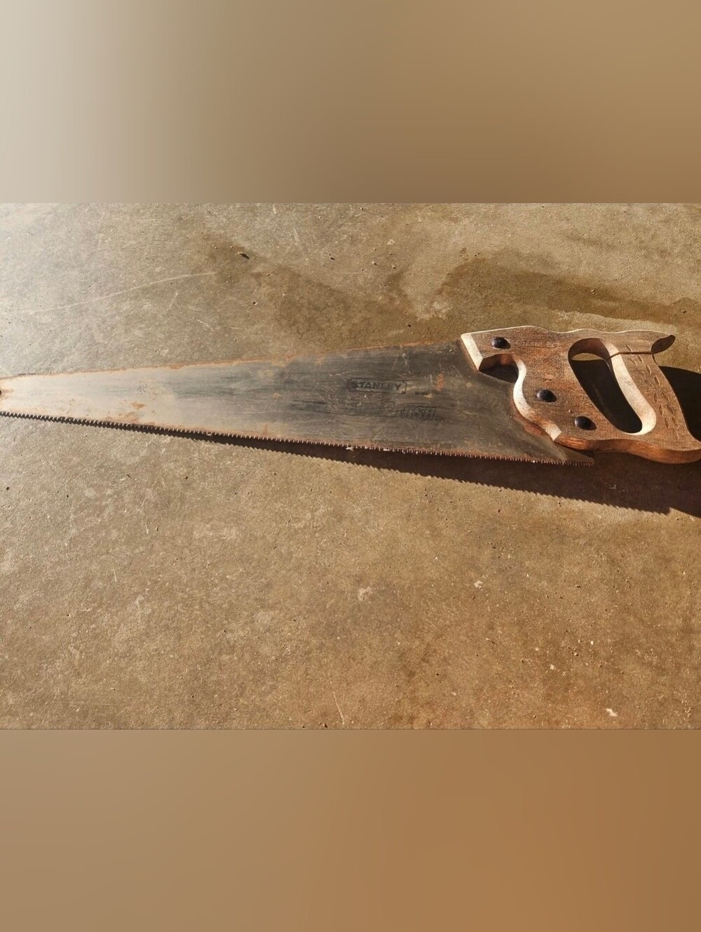 Stanley Hand Saw with Wooden Handle - Brown and Silver